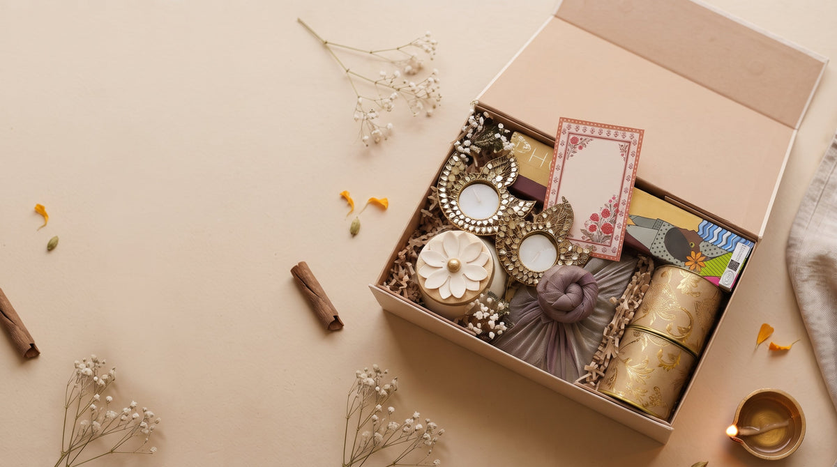 Diwali Corporate Gifting Dubai | Corporate Diwali Gift Hampers UAE beautifully arranged in a gift box.
