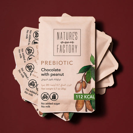 Prebiotic Chocolate with Peanuts - 112Kcal - Gluten free  - Vegan